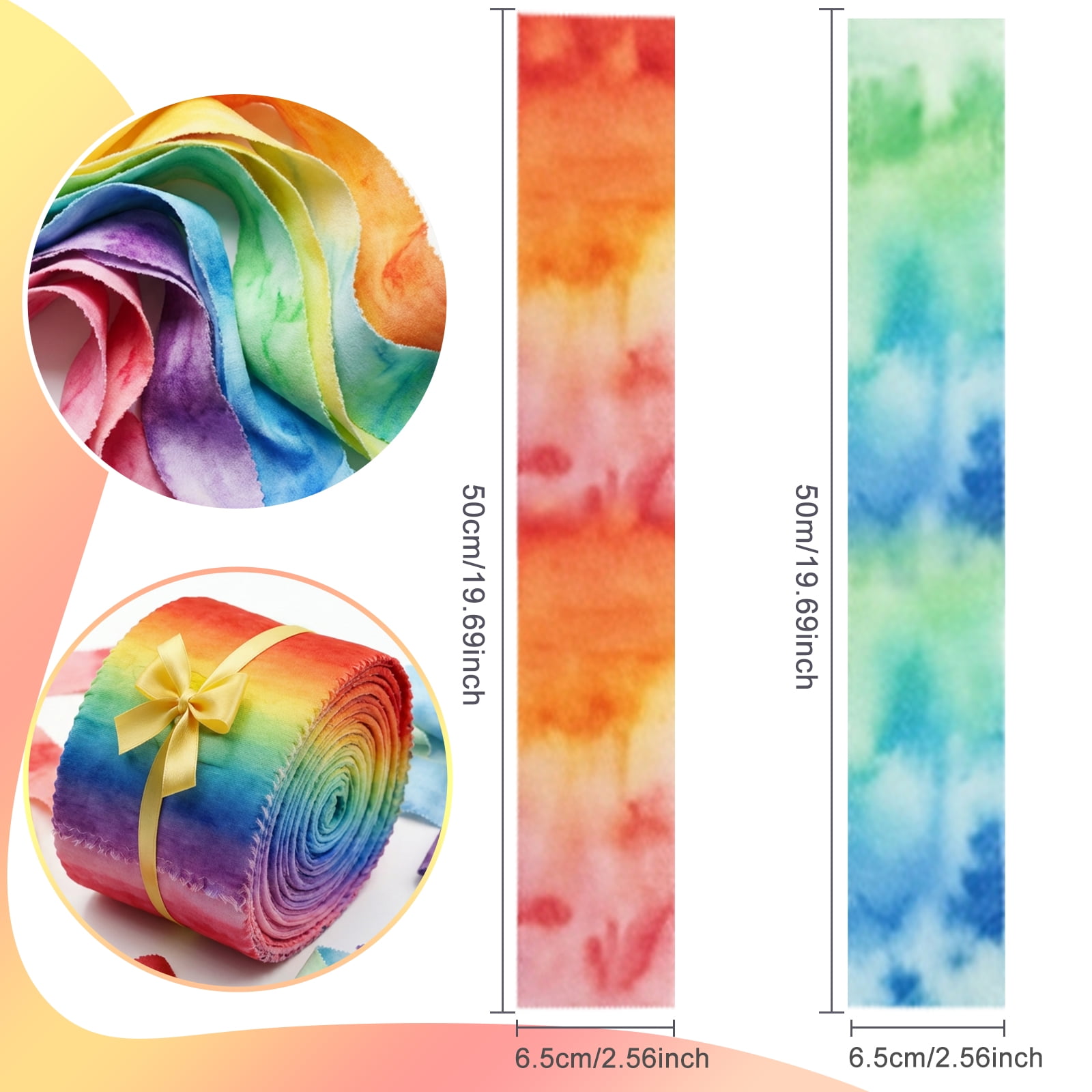 iMzoon 80 Pcs Jelly Roll Fabric Strips for Quilting Sewing,2.56 Inch Precut Cotton Fabric Bundles with Wavy Edges, Rainbow Color Ombre Floral Quilting Fabric, Perfect for Quilt DIY Sewing Supplies