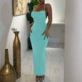 thumbnail image 3 of Birdeem Robe Longue d'Été pour Femme, Couleur Unie, Mode, Aguichant, Dos Ouvert, à Lacets, Style Élégant, Soutien-Gorge, Robe à Encolure Suspendue, 3 of 9