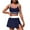 Navy, variant on High Waisted Bikini Sets with Skirt - Women Sports Color Block Two Piece Swimsuit Skirted Bathing Suit 2025 Swimwear