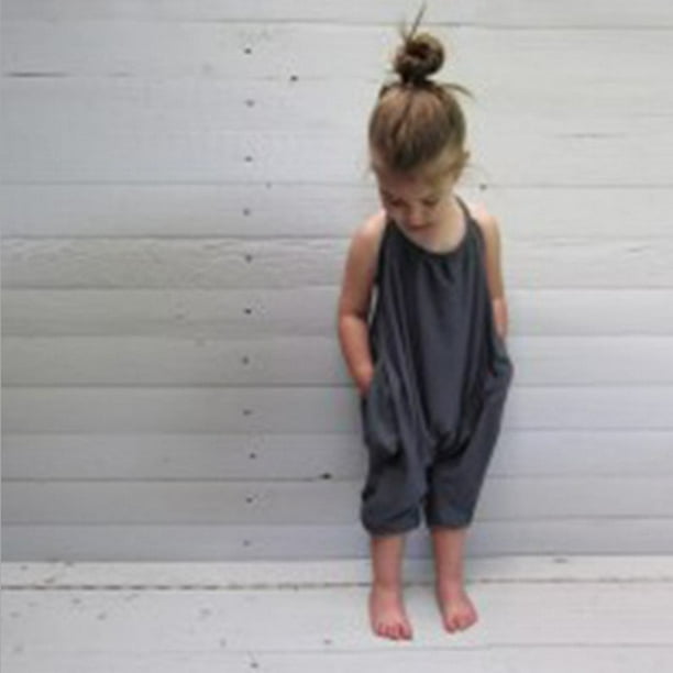 Monos de verano para bebes para ninas y ninos mono con tirantes haren sin espalda mono pantalones para ninos pequenos talla 2 8Y Sincero Ropa