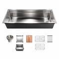 thumbnail image 2 of Houzer NVS-6500 45 in. Novus Series Undermount Dual Level Workstation Kitchen Sink with Interchangeable Dual Sliding Platform System & 7 Accessories Strainer, Stainless Steel, 2 of 4