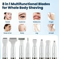 thumbnail image 6 of MTUYELI Electric Razor for Women - 8 in 1 Personal Replaceable Facial Eyebrow Razors & Nose Hair Trimmer, Wet Dry Bikini Trimmer, White, 6 of 8