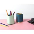 thumbnail image 2 of Multipurpose Utility Wooden Pen Holder, Fashion Design Desk Organizer for Office, Classroom, Home Study (Light Green, Blue, 2PCS), 2 of 7