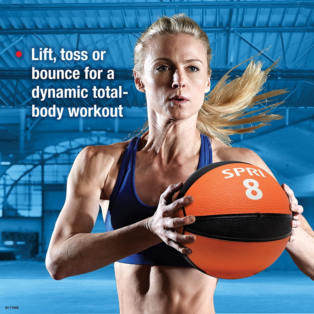 SPRI Medicine Exercise Ball, 12lb Weighted Ball, Rubber - Walmart.com