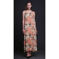 thumbnail image 4 of Bimba Rayon Bird Ladies Printed Backless Spaghetti Strap Long Maxi Evening Party Dress-Small, 4 of 5