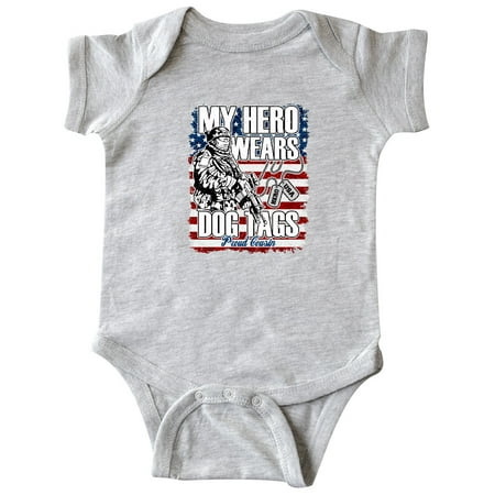 

Inktastic My Cousin Wears Dog Tags Hero USA Flag Gift Baby Boy or Baby Girl Bodysuit