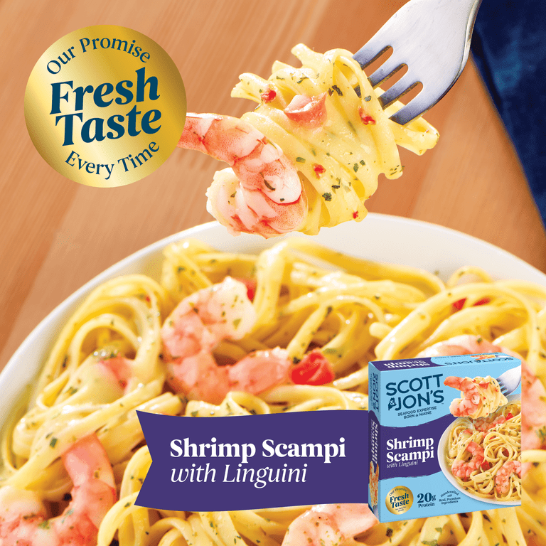 Scott & Jon's Frozen Meals, Shrimp Scampi Noodles, Microwave Meals