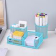 thumbnail image 7 of Metal Mesh Desk Organizer with 3 Compartments for Pens, Office Supplies, and Cellphone, 7 of 7