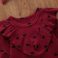 thumbnail image 4 of Fesfesfes Infant Onesie Baby Girls Valentine's Day Hearts Print Ruffles Romper Bodysuit+Headbands, 4 of 8