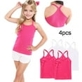 thumbnail image 2 of ZACPNCV 4 Pieces Girls Dance Tank Tops Racerback Camisole Undershirts Spaghetti Strap Camis Dance Clothes Tank Tops for Girl White 12-13 Years, 2 of 7