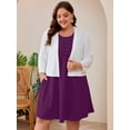 thumbnail image 6 of SHOWMALL Plus Size Sleeveless Summer Dress for Women, Perfect Mother's Day Gift, Purple 3X Casual Pleated Dress with Pockets for Party & Graduation, 6 of 7