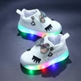 thumbnail image 2 of Ccpelsie Walking Shoes Sneakers for Boys Girls Kids Gift LED Light Up Shoes(White,7), 2 of 6
