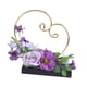 thumbnail image 5 of Expositor floral para anillos de boda con fondo en forma de corazón y flores artificiales. Púrpura, 5 of 9