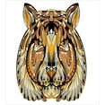 thumbnail image 3 of Ambesonne Tattoo Duvet Cover Sets, Lion, 2-Queen, Yellow Brown and White, 3 of 7