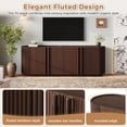 thumbnail image 3 of TV Stand for TVs up to 70",Mid Century TV Console Table with Storage Cabinets & Adjustable Shelves,Media Television Stand Entertainment Center for Living Room,Walnut, 3 of 8