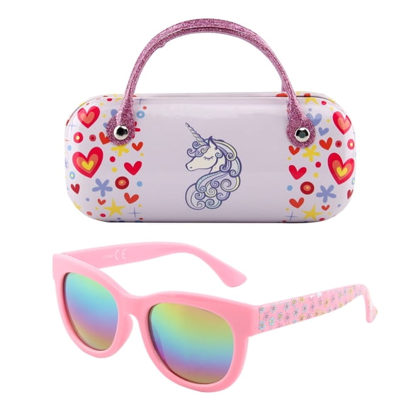 Gafas de sol KENBO para niñas con protección UV400 y estuche de unicornio