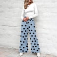 thumbnail image 5 of kaondbfi Fashion Casual Women's Wide Leg Pants High Elastic Waisted Pants Trousers with Pockets Summer Casual Pants for Women, 5 of 7
