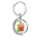 thumbnail image 1 of Llavero Bouquet Flores Mariposa Metal Rotating Keychain Holder, 1 of 2