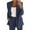 Navy Blue, variant on XFLWAM Women's Casual Blazers Long Sleeve Open Front Button Work Office Blazer Jackets with Pockets Blue S