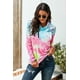 thumbnail image 3 of ABPHQTO Top de mujer con cremallera y estampado tie-dye rosa, 3 of 5