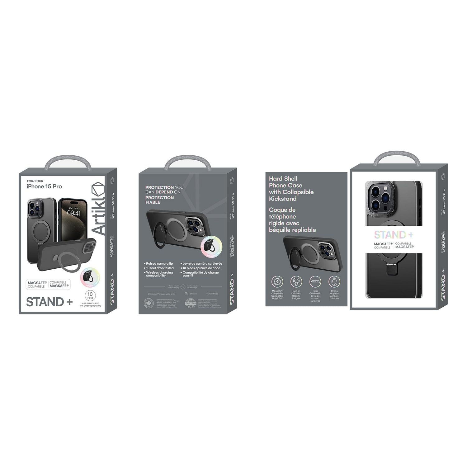 Artikl Lux Pro MagSafe Compatible Clear Case for iPhone 15 Pro - Black