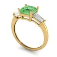 thumbnail image 2 of 1.62 ctw 3 Stone Anniversary Ring for Women | Square Emerald Cut Simulated Green Diamond | Hyperallergenic Solid 18K Yellow Gold, 2 of 5