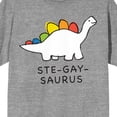 thumbnail image 2 of Pride Ste-Gay-Saurus Men's Gray Heather T-shirt
-XXL, 2 of 4