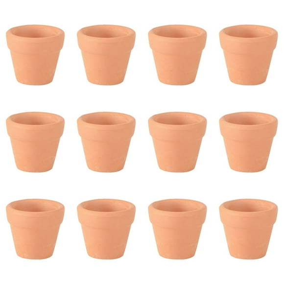 EIGTHTAIL 12Pcs 3x3cm Small Mini Terracotta Pot Clay Ceramic Pottery Planter Cactus Flower Pots Nursery Pots Great for Plants Crafts Wedding Favor