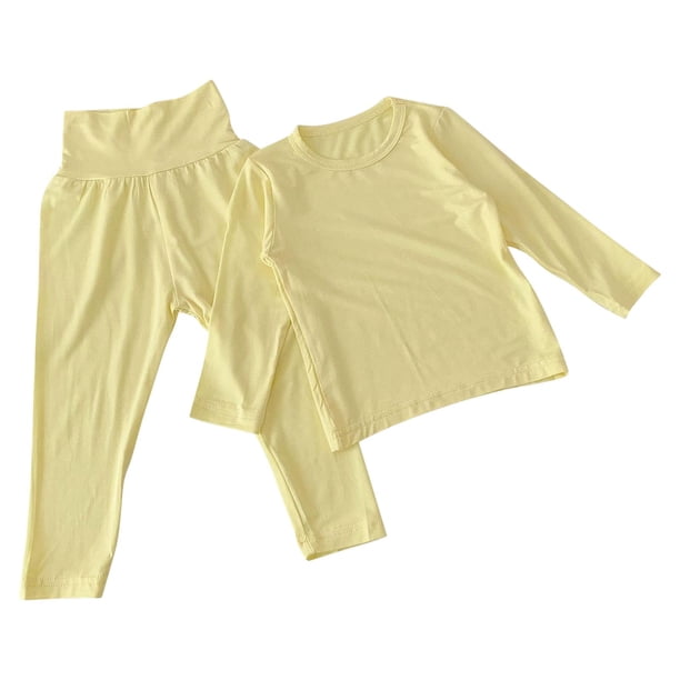 Odeerbi 2-12 Años Niños Niñas Modal Pijamas Manga Larga Pantalones Cintura Alta Conjunto Ropa de Dormir Niños Dos Piezas Conjunto Pijama
