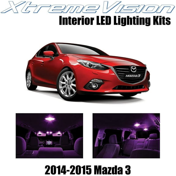 XtremeVision Interior LED for Mazda 3 2014 6 pcs Pink Interior LED Kit Installation Tool