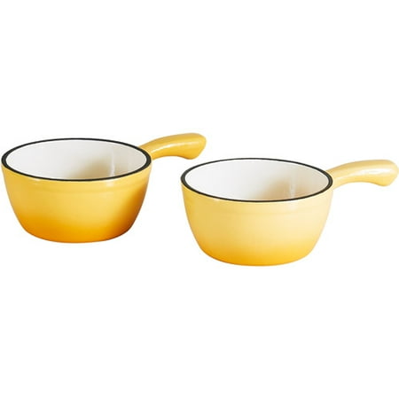 Better Homes and Gardens 2-Piece Cast Iron French Onion Soup Bowl
