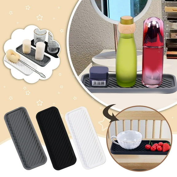 1Pc Soap Holder Silicone Sponge Holder Kitchen Sink Organizer Tray Dish Caddy Soap Dispenser Scrubber Spoon Holder Dishwashing Accessories Bathroom Products