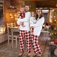 thumbnail image 4 of Gyratedream Christmas Matching Family Ugly Reindeer Plaid Long Sleeve Pajamas Sets Sleepwear, 4 of 12