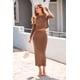 thumbnail image 5 of Conjunto Coordinado PRETTYGARDEN Top Corto y Falda Maxi Marrón Talla S, 5 of 8