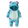 thumbnail image 1 of Fortune Toddler Halloween Monster Costume,Winter Hooded Fleece Snowsuit Onesie Cartoon Cosplay Jumpsuits 0-5 Years, 1 of 9