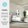 thumbnail image 4 of Martha Stewart Kay Full Upholstered Platform Bed with Channel Stitched Wingback Headboard and Cushioned Siderails, Wood Slat Foundation, No Box Spring Needed, Gray, 4 of 11