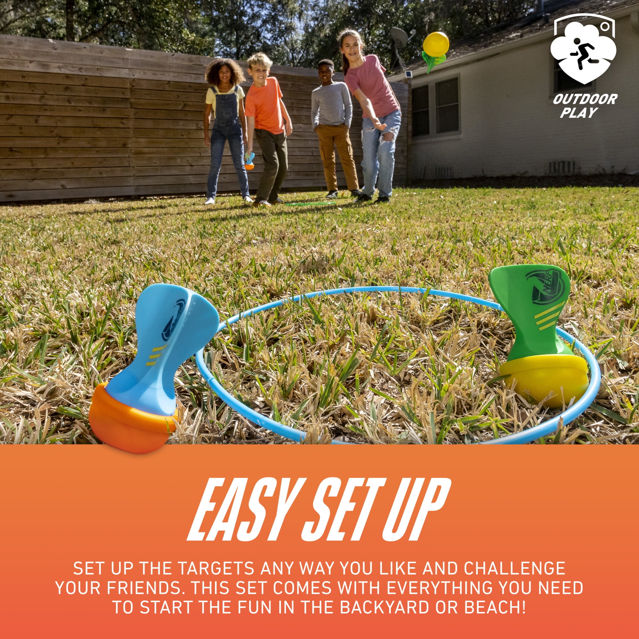 NERF Soft Tip Lawn Darts - Fun Outdoor Family Yard Game - Adults + Kids Soft Tip Lawn Dart Set - Perfect for Camping, Backyard + Outdoors - Includes (4) NERF Soft Tipped Lawn Darts + (2) Targets