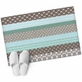 thumbnail image 2 of Boho Geometric Bathroom Mats 2x3 FT, Non Slip Small Kitchen Mat, Turquoise Green Brown Tribal Stripes Washable Soft Backed Front Door Throw Rugs Non-Shedding Indoor Outdoor Doormat for Entryway Sink, 2 of 8