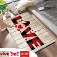 thumbnail image 1 of Red Indoor Outdoor Rug | 50x80cm Non-Slip Absorbent Floor Mat | Waterproof Washable Polyester Carpet for Kitchen Bathroom Living Room Bedroom, 1 of 8