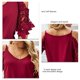 thumbnail image 3 of Camisetas Con Hombros Descubiertos, Camiseta Con Cuello En V Para Mujer, Ligera Y Transpirable Para Vacaciones OTVIAP Rojo XXL, 3 of 6