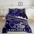 thumbnail image 2 of Manfei American Rugby Games Silhouette Bedding Comforter Set,Baltimore Twin Comforter Sets,Purple Rugby Helmet Bedding Set For Boys,Lightweight Room Decoration Reversible,2 Pieces, 2 of 8