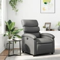 thumbnail image 1 of vidaXL Recliner Chair Gray Faux Leather, 1 of 6