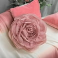 thumbnail image 6 of JWH 3D Handmade Soft Round Decorative Rose Pink Flower Throw Pillow for Bed Sofa Bedding 14inch, 6 of 9