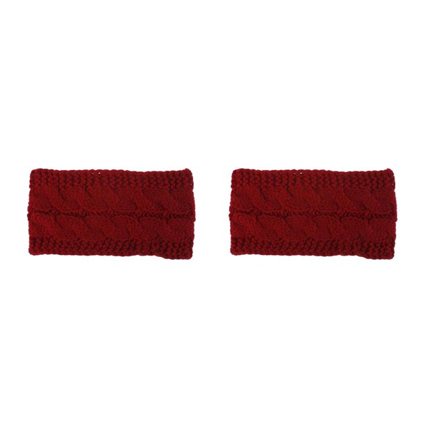 Guardurnaity Diademas de punto Protección elástica para la cabeza Calentadores de oídos a prueba de viento Diadema Accesorio de moda Suministros deportivos Vino rojo 2piezas Guardurnaity CBP265878