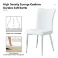 thumbnail image 5 of Modern White PU Dining Chairs Set of 4 - Silver Metal Legs for Kitchen, Office, Living Room. Comfortable, Ergonomic Design., 5 of 19