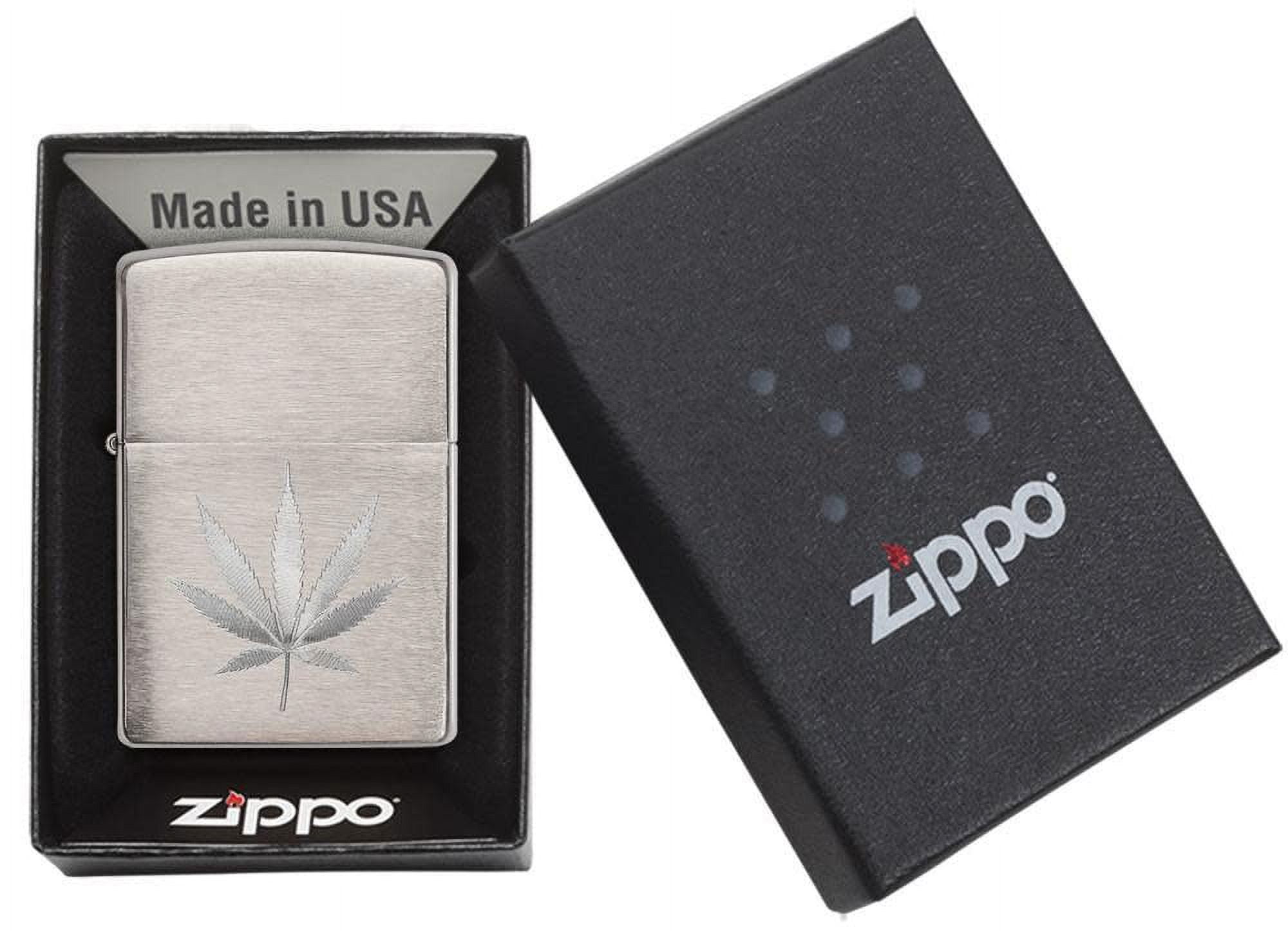 Vintage Brushed Chrome Zippo Lighter - ID# 230-25