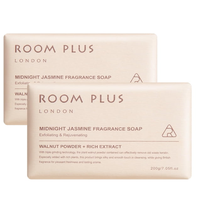 Jabón en barra con fragancia, polvo de jazmín y nuez, exfolia Big Brick of Bath Soap (paquete de 2 14 onzas) ROOMPLUS-PLANT SOAP Hidratante Jabón de limpieza suave para el cuerpo Jabón sólido de tripl