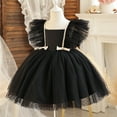 thumbnail image 4 of USNSM (6 Months-5 Yeras) Girls Fashion Cute Bowknot Tulle Tutu Flower Girl Birthday Party Gown Long Dresses Black 3-4 Years, 4 of 5