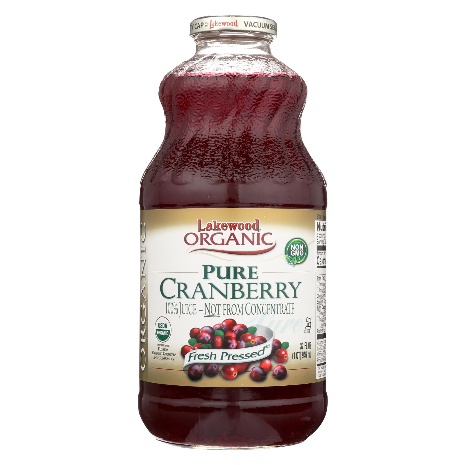 Lakewood Organic Pure Juice Fresh Pressed Cranberry 32 fl oz