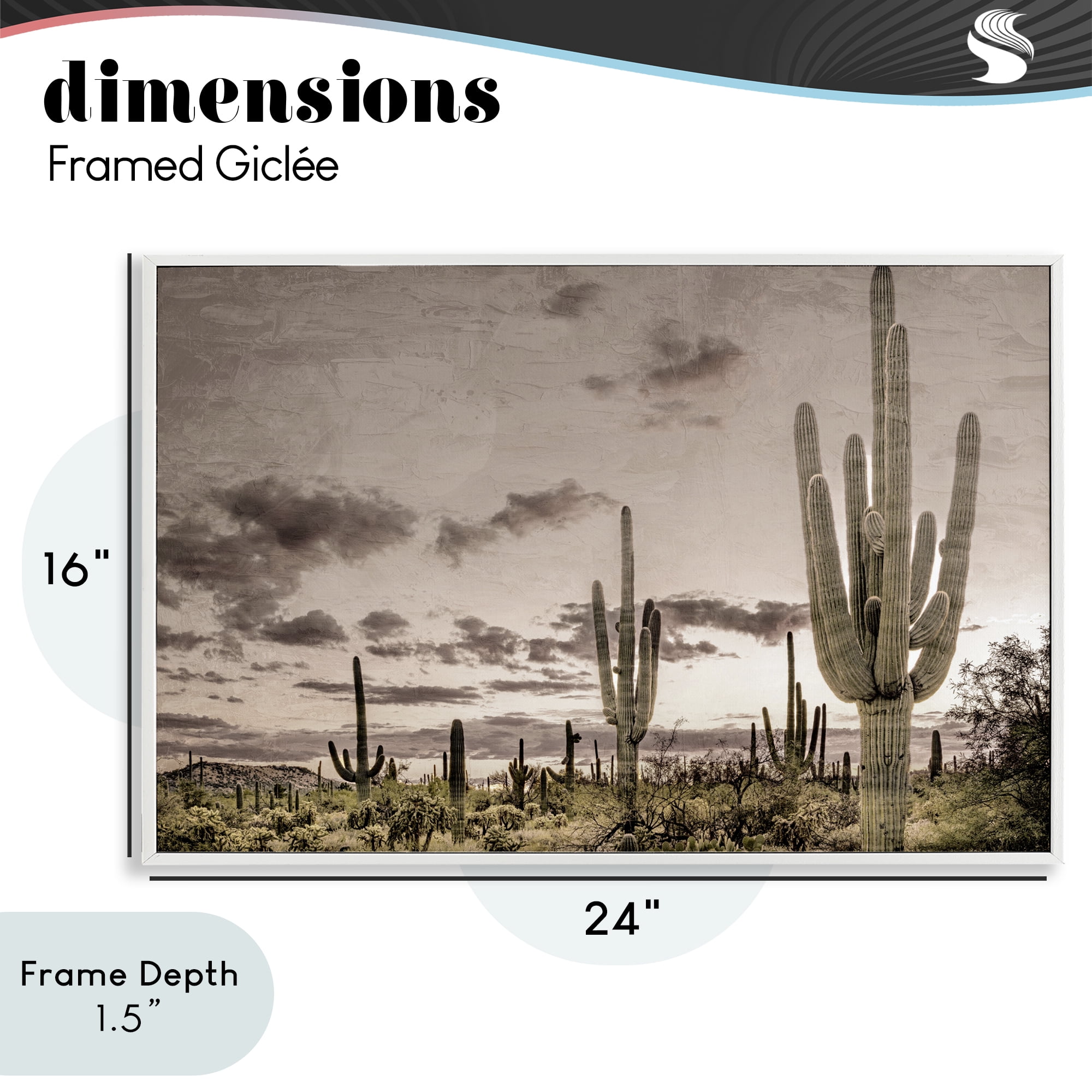 Stupell Industries Desert Sky Wilderness White Framed Giclee Art, design by Kim Allen